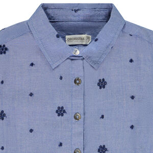 Camisa de manga larga con bordado para niña 