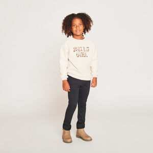 Sweat polaire oversize à patchs tachetés pour fille  Main Sweat polaire oversize à patchs tachetés pour fille