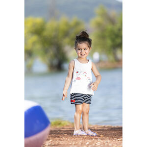 Ensemble de plage débardeur + short en éponge pour bébé fille Main Ensemble de plage débardeur + short en éponge pour bébé fille