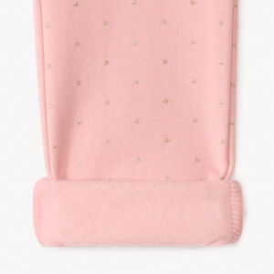 Pantalón skinny de felpa con estampado de lunares con purpurina para niña 