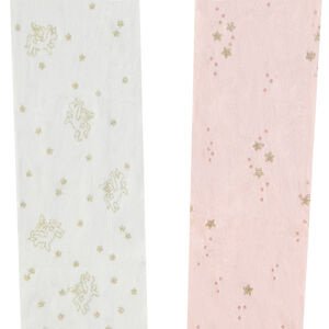 Pack de 2 pares de medias finas con estampado de glitter niña. 