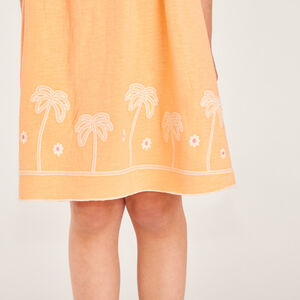 Ropa sin mangas lisa con bordado de palmeras para niña 