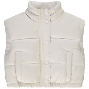 Doudoune sans manches en simili cuir pour fille 