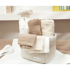 Lot de 3 Langes hydrophiles prélavés Offwhite/Sand/Toffee 