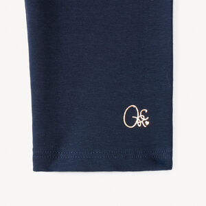 Pack de 2 leggings cortos unis con logo estampado niña 
