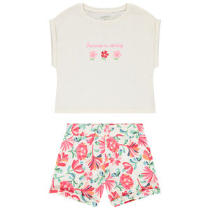 Conjunto de 2 piezas con estampado floral niña 