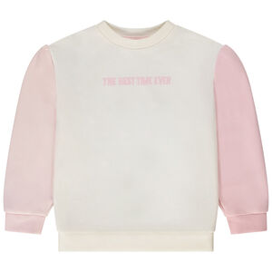 Sudadera efecto color block con bordado para niña 