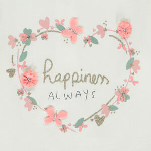 Camiseta de manga larga con pétalos efecto 3D para bebé niña 