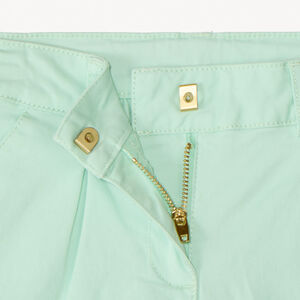Pantalón de twill liso efecto pinza niña 