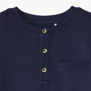 Camiseta de niño de manga larga con cuello tunisino 