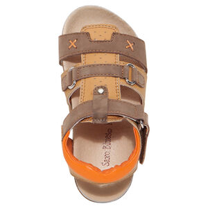 Sandalias de cuero con tiras en contraste y suela de corcho 