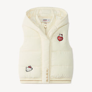 Chaleco sin mangas para niña con capucha y parche de Hello Kitty 
