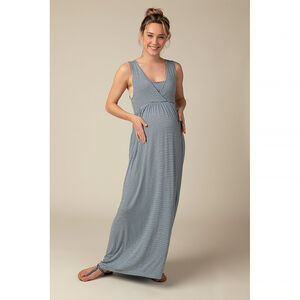 Robe longue de grossesse à rayures  