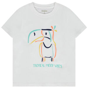 Camiseta manga corta con bordados 3D para niño 