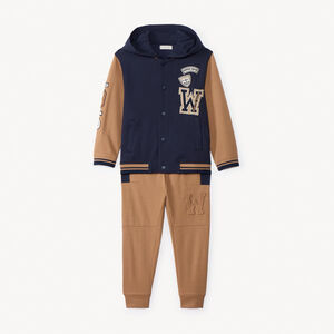 Conjunto chaleco con capucha y pantalón jogging fantasía niño 