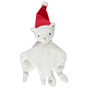 Doudou plat ourson de Noël en sherpa Main Doudou plat ourson de Noël en sherpa