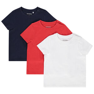 Pack de 3 camisetas de algodón lisas para bebé niño 