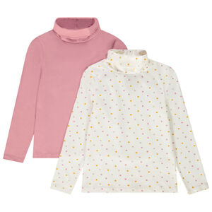 Pack de 2 camisetas interiores de cuello cisne para niña Main Pack de 2 camisetas interiores de cuello cisne para niña