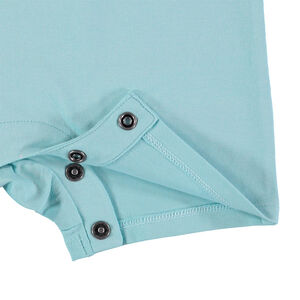 Pelele corto liso con mensaje estampado para bebé niño 