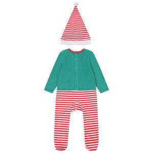 Conjunto lúdico duende de Navidad pelele y gorro para bebé 
