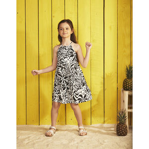 Vestido de tirantes estampado fantasía flores niña 