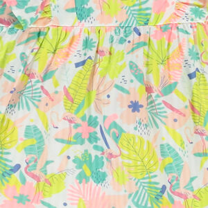 Túnica print hojas y flamencos 