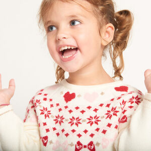 Vestido de manga larga de punto jacquard para bebé niña 