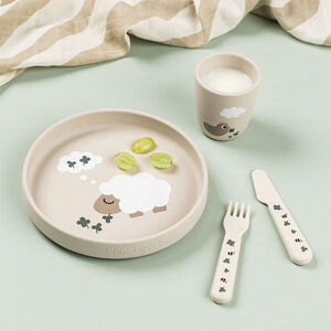 Plato silicona con ventosa para bebé Stick & Stay Tiny Farm arena 
