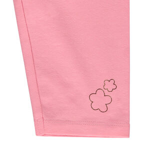 Lote de 2 corsarios lisos con estampado glitter de flores para bebé niña 