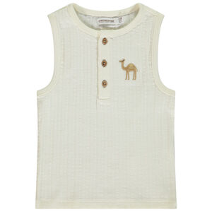 Camiseta de tirantes de canalé con bordado de camello para bebé niño 