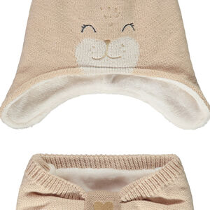 Conjunto de gorro y snood de punto para bebé niña 