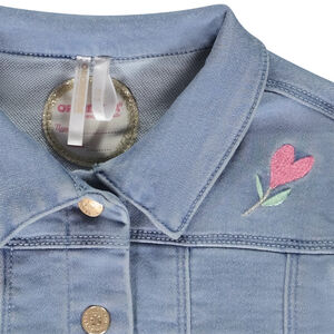 Chaqueta efecto denim con bordados para bebé niña 