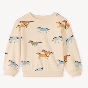 Sudadera de felpa oversize con estampado de caballos para bebé niño 