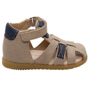 Sandalias de cuero altas con paneles contrastantes 