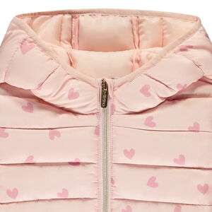 Doudoune acolchada estampada de corazones para niña 