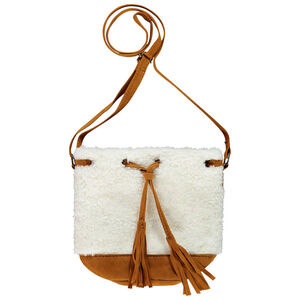 Bolso bandolera camel de dos materiales niña 