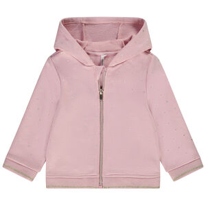Chaleco con capucha de felpa con forro de jersey para bebé niña 