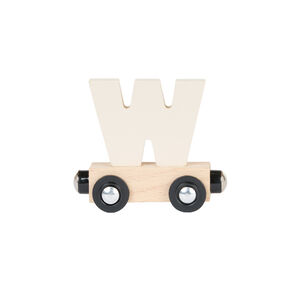 Wagon de madera letra "W" - blanco 