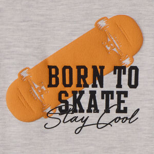 Camiseta de manga larga con estampado de skate para niño 