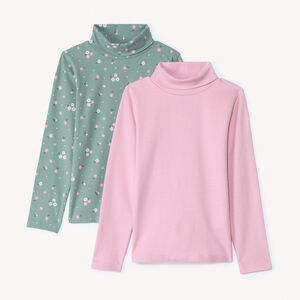 Lot de 2 sous-pulls cols roulés pour fille  Main Lot de 2 sous-pulls cols roulés pour fille
