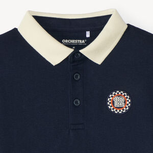 Polo niño de manga corta estilo deportivo vintage 