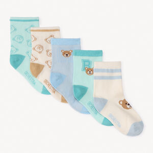 Conjunto de 5 pares de calcetines con estampado de osito para bebé niño 