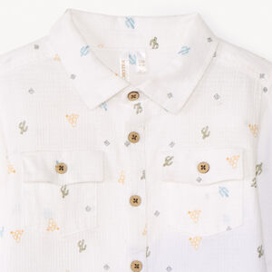 Camisa de manga larga de tela impresa con cactus para bebé niño 