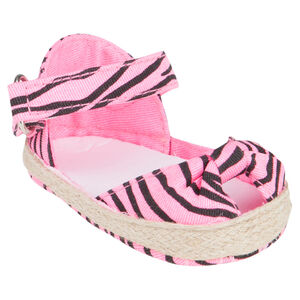 Nu-pieds roses imprimé zèbre  