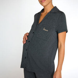 Conjunto pijama premamá de jersey liso bordado 