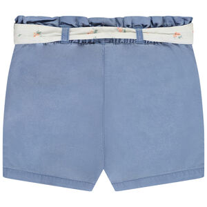 Short de tela con cinturón para atar niña. 