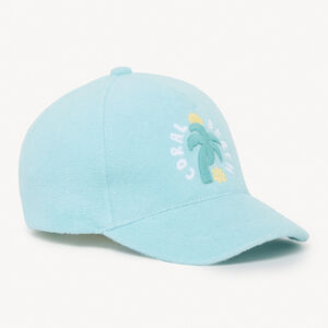 Gorra de rizo con bordado de palmera para bebé niño 