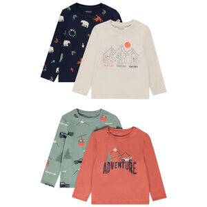 Pack de 4 camisetas de manga larga con motivos fantásticos niño. 