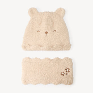 Conjunto de gorro y snood de sherpa para bebé niña 