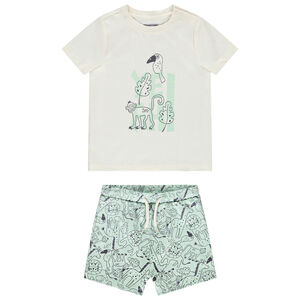Conjunto 2 piezas con estampado de animales de la sabana para bebé niño 